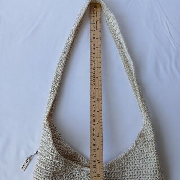 MA-DE Knit Straw Crocheted BoHo Hippie Crossbody Shoulder Bag Y2K - Picture 7 of 12